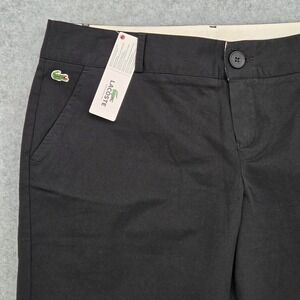 Lacoste NEW Women 14 / 46 Bermuda Chino Shorts Black Pockets Preppy 13" Inseam